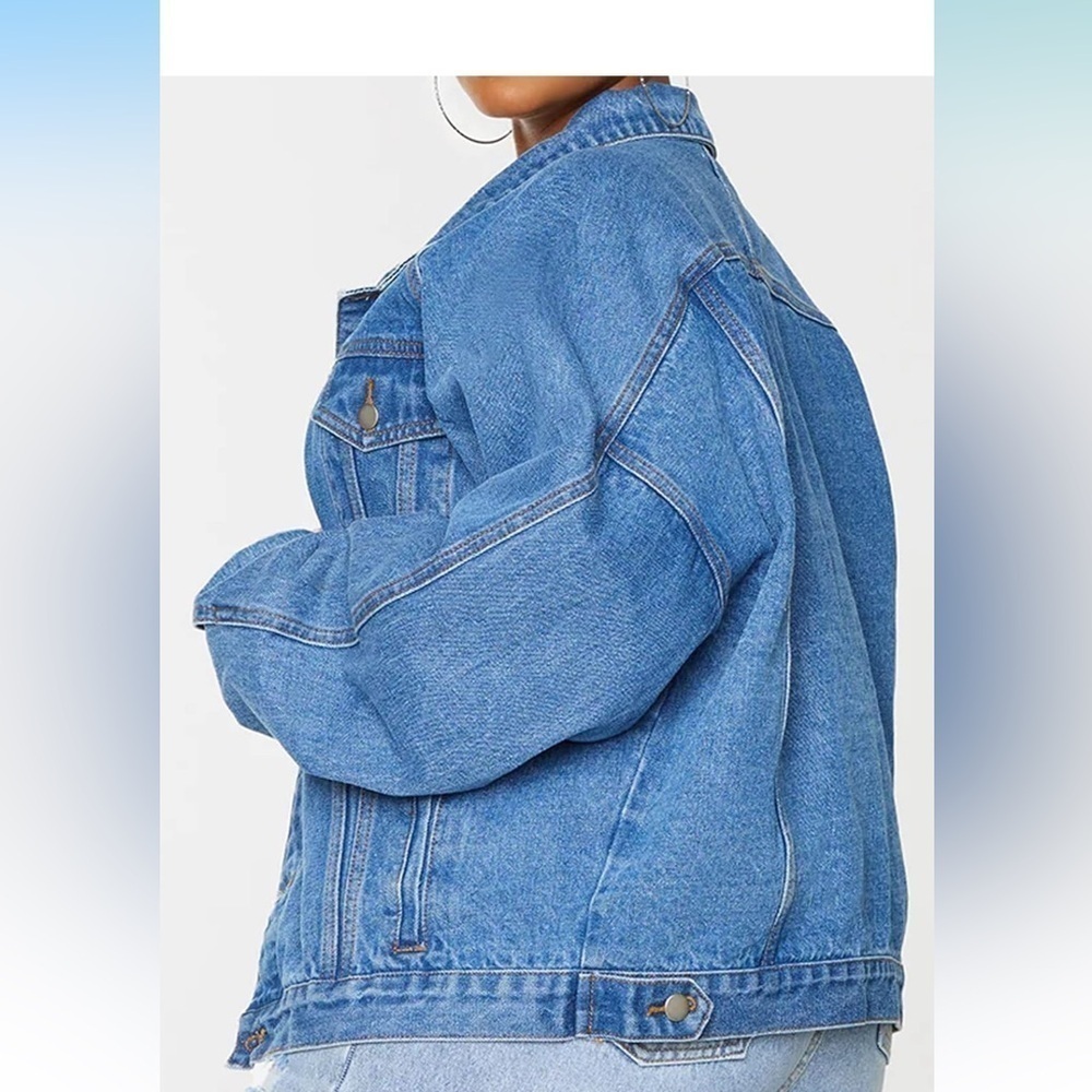 Justalwart trucker denim jacket viscose blended button down coat XL - Picture 13 of 15